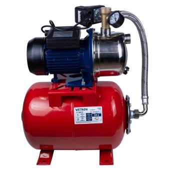 Насосная станция WETRON JETS100А5 (775054/24)1.1кВт Hmax 48м Qmax 60л/мин (самовсасывающий насос нерж) 24л Украина: 5