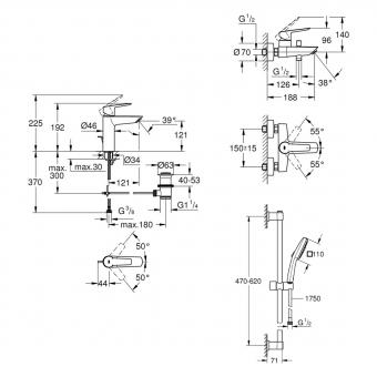 Набор смесителей GROHE QuickFix Start UA202301MQ: 13
