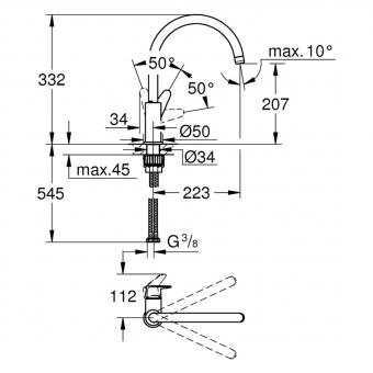 Смеситель для кухни GROHE StartCurve 31554001: 2