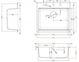 Мойка Elleci Granitek TIME 105 on top bianco soft 39: 2