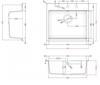 Мойка Elleci Granitek TIME 105 on top nero 40: 2