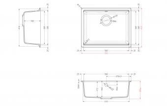 Мойка Elleci Granitek TIME 105 under top bianco 68: 2