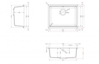Мойка Elleci Granitek TIME 105 under top Bianco Soft 39: 2