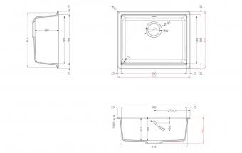 Мойка Elleci Granitek TIME 105 under top cemento 48: 2