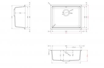 Мойка Elleci Granitek TIME 105 under top Nero 40: 2