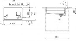Мойка FRANKE KNG 110-62 черный матовый 125.0631.519: 2