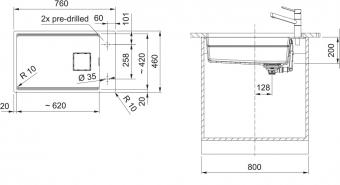 Мойка FRANKE KNG 110-62 черный матовый 125.0631.519: 2