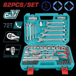 Набор TOTAL THT421802 ключей, головок 1/2", 1/4", 82 предм., кейс.: 1