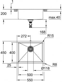 Мойка GROHE K700U 31574SD1: 3