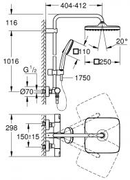 Душевая система GROHE Vitalio Comfort 250 26696001: 5