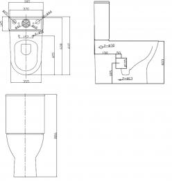 Унитаз компакт RAVAK WC CONCEPT PRO Combi RimOff с сиденьем RKUM100008: 5