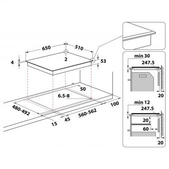 Варочная поверхность индукционная WHIRLPOOL WL S7965 NE BM: 8