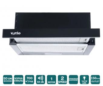 Вытяжка VENTOLUX GARDA 50 BK (700) LED 2S: 2