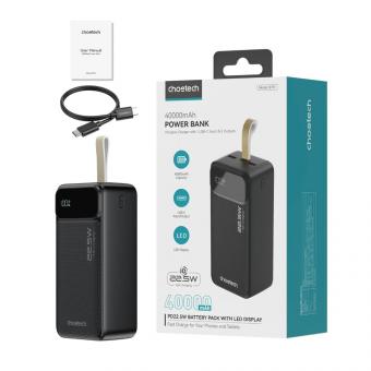 Универсальная мобильная батарея Choetech PD22.5W Digital PB 40000mAh (B731): 3