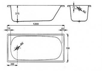 Ванна стальная BLB 120х70EN (B20E2200S): 2