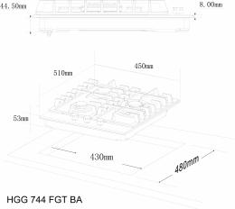 Поверхность газовая Interline HGG 744 FGT BA: 6