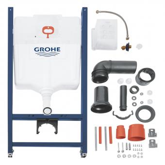 Инсталляция GROHE Rapid SL 3884966Q c панелью смыва Even 38966000 + унитаз KRONER Eifel WHI483429 Tornado Rimless с сидением Slim Soft Close Quick Release дюропласт KE483429WHIT (3884966KE483429): 2