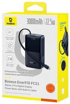 Универсальная мобильная батарея Baseus EnerFill FC51 Bipow2 Pro 30000mAh 22,5W build cab.USB-C black (E0028100): 10
