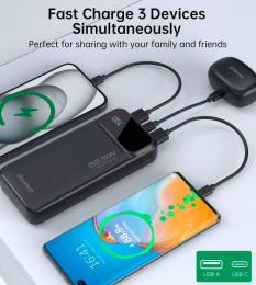 Универсальная мобильная батарея Choetech 20000mAh 22.5W PD,QC3.0 2USB-A+USB-C In/Out Black (B729): 8
