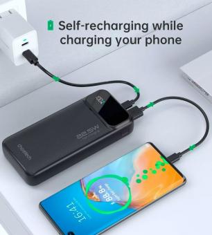 Универсальная мобильная батарея Choetech 20000mAh 22.5W PD,QC3.0 2USB-A+USB-C In/Out Black (B729): 5
