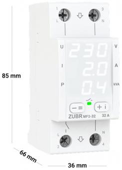 Реле мультифункциональное однофазное на 2 модуля ZUBR MF2-32 (4820120222740): 3