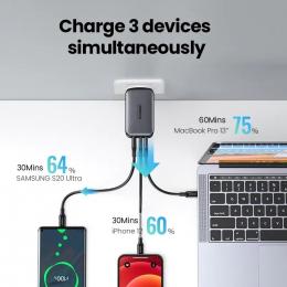 Сетевое зарядное устройство Ugreen 3xUSB 65W GaN (2хUSB-C+USB-A) CD244: 5