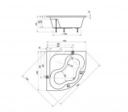 Ванна акриловая RAVAK GENTIANA 140x140  CF01000000: 2