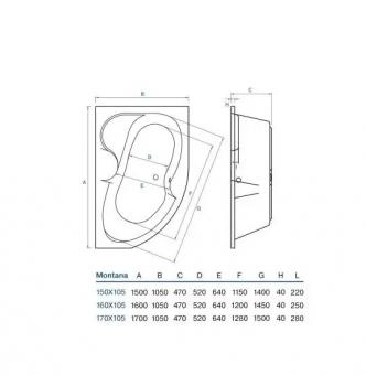 Ванна акриловая KOLLERPOOL MONTANA 170x105 P: 3