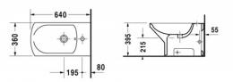 Біде підлогове DURAVIT CARO 0290100000: 2