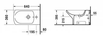 Біде підлогове DURAVIT CARO 0290100000: 2