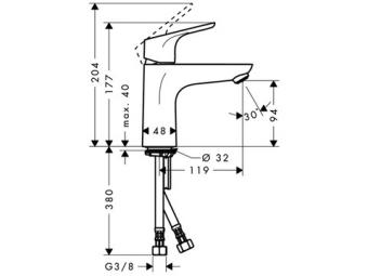 Змішувач для раковини HANSGROHE FOCUS100 31607000: 2