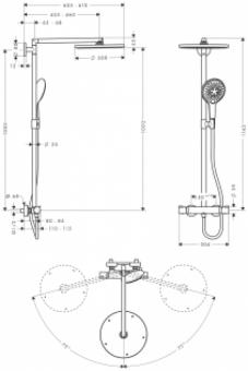Душова система HANSGROHE RAINDANCE SELECT 300 SHOWERPIPE 27114000: 2