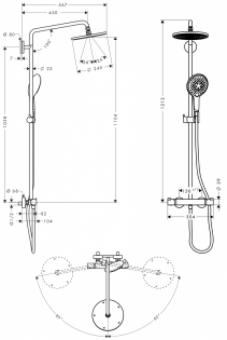 Душова система HANSGROHE RAINDANCE SELECT 240 SHOWERPIPE (27115000): 2