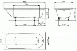 Ванна сталева KALDEWEI SANIFORM PLUS 180x80 (375-1): 3