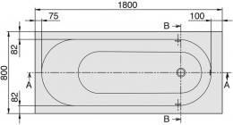 Ванна Villeroy&boch Oberon 1800x800 UBQ180OBE2V-01: 3