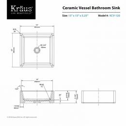 Умивальник керамічний KRAUS KCV-120: 4
