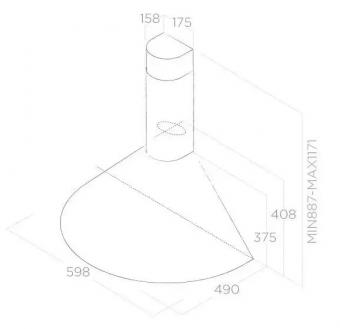 Витяжка кухонна  Elica TONDA WH F/60: 2