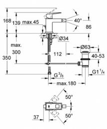 Змішувач для біде GROHE Eurocube 23138000: 2