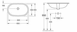 Умывальник под столешницу Villeroy&Boch O.Novo 600x350см 41626001: 4