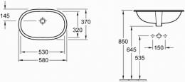 Умивальник під стільницю VILLEROY&BOCH O.Novo 530x320см 41625001: 5