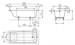 Ванна сталева KALDEWEI CAYONO 160x70: 4