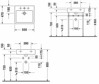 Умивальник DURAVIT VERO 500мм 0454500000: 2