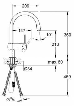 Змішувач для кухні GROHE MINTA 32918000: 2