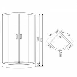 Душова кабіна EGER TISZA (Amur) 90x90x200 скло FRIZEK 599-021-A: 2