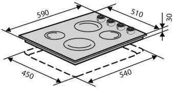 Варильна поверхня електрична VENTOLUX HE 604 INOX 1: 3