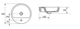 Умивальник CERSANIT CASPIA 44см круглий K11-0094: 3