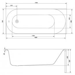 Ванна акрилова CERSANIT OCTAVIA ABS S301-253 170x70 + ніжки PW01/S906-001: 5