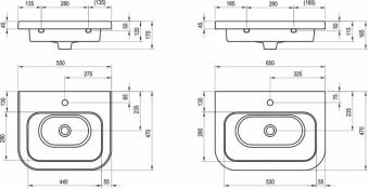 Умывальник RAVAK Chrome 650мм XJG01165000: 3