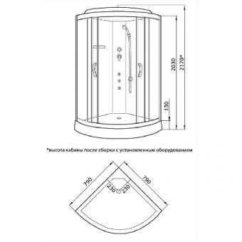 Гідромасажний бокс KO&PO 800x800x2150 126 GJ (80) С10073: 4