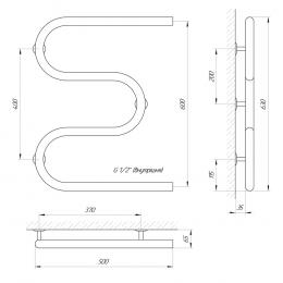 Рушникосушарка LARIS Змійовик 30 РС3 500х600 1/2 71207224: 4